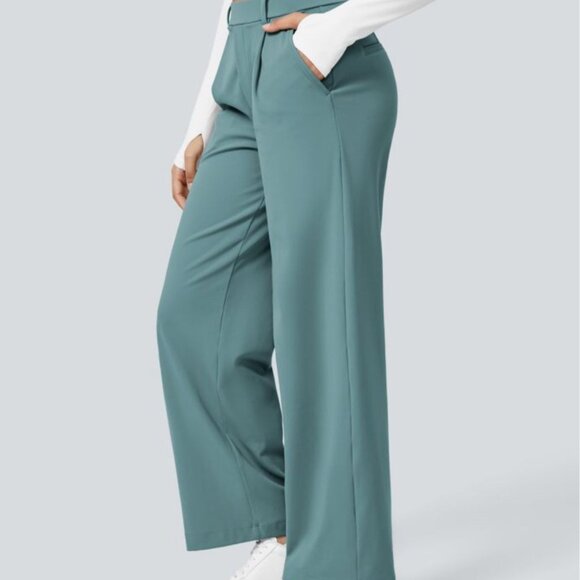 Halara High Waisted Plicated Side Pocket Straight Leg Work Pants Sz XL Tall Wome - Picture 1 of 10